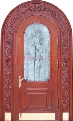 Толстая металлическая арочная дверь со стеклом ДА-20 в Самаре