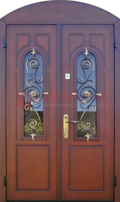 Двухстворчатая стальная дверь Винорит в форме арки ДА-55 в Самаре