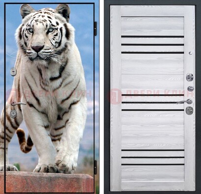 Стальная дверь с фотопечатью тигра ДФ-12 в Самаре