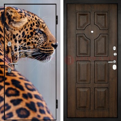 Металлическая дверь с фотопечатью леопарда ДФ-26 в Самаре