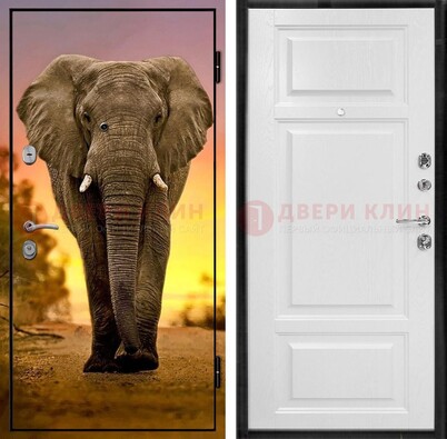 Металлическая дверь с фотопечатью слона ДФ-30 в Самаре