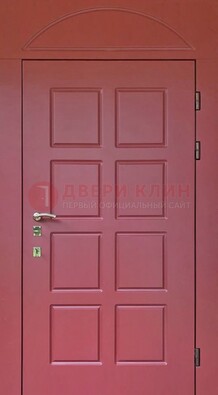 Красная стальная дверь с верхней фрамугой ДФГ-13 в Самаре