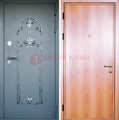 Железная дверь с ковкой ламинат внутри ДК-11 в квартиру в Самаре
