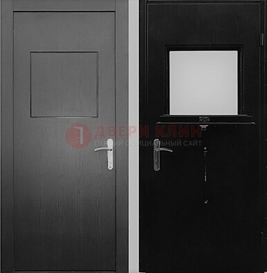 Черная стальная дверь в кассу ламинат внутри ДКС-3 в Самаре