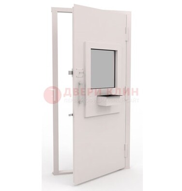 Белая металлическая дверь в кассу с нитроэмалью ДКС-4 в Самаре