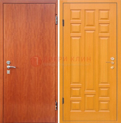 Оранжевая входная дверь с ламинатом МДФ внутри ДЛ-21 в Самаре