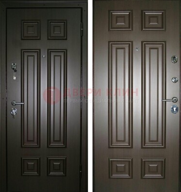 Темная металлическая дверь с МДФ ДМ-136 в квартиру в Самаре
