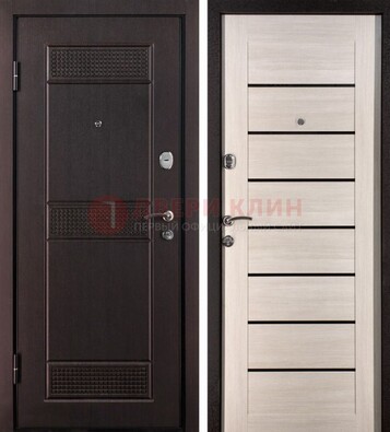 Темная стальная дверь с МДФ ДМ-147 для улицы в Самаре