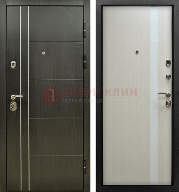 Морозостойкая темная металлическая дверь с МДФ ДМ-164 в Самаре