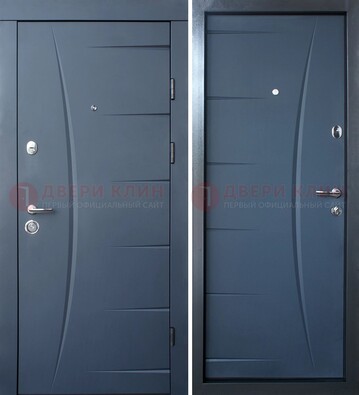 Серая входная дверь с фигурной фрезеровкой МДФ ДМ-213 в Самаре
