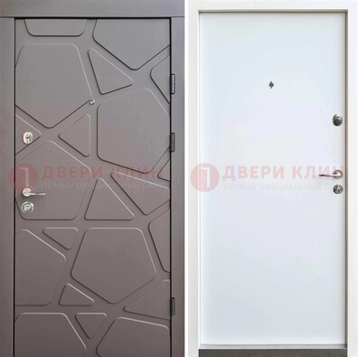 Серая входная дверь с филенчатой МДФ ДМ-216 в Самаре