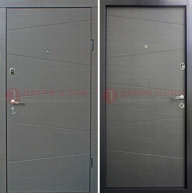 Темная стальная дверь с филенчатой МДФ ДМ-228 в Самаре