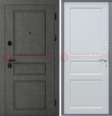 Серая металлическая филенчатая дверь МДФ ДМ-247 в Самаре
