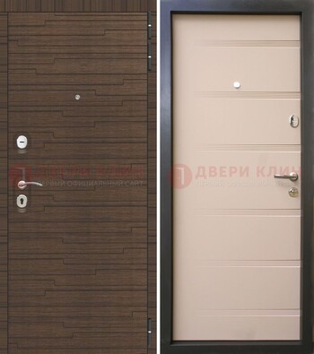 Коричневая  железная дверь c фрезерованной МДФ ДМ-248 в Самаре
