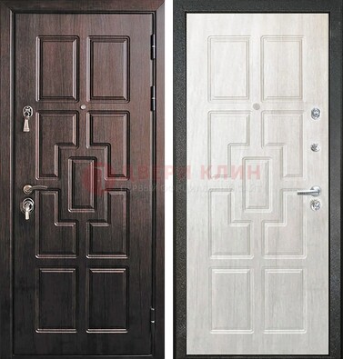 Темная металлическая дверь с МДФ ДМ-2 в Самаре