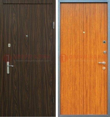 Коричневая одностворчатая стальная дверь с МДФ ДМ-341 в Самаре