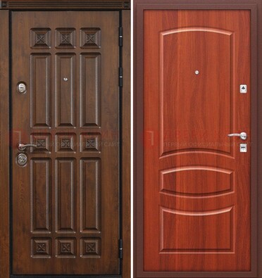 Темная металлическая дверь с МДФ и узором ДМ-364 в Самаре