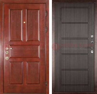 Красная металлическая дверь с МДФ в квартиру ДМ-387 в Самаре