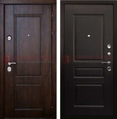 Классическая железная дверь с темными МДФ панелями ДМ-390 в Самаре