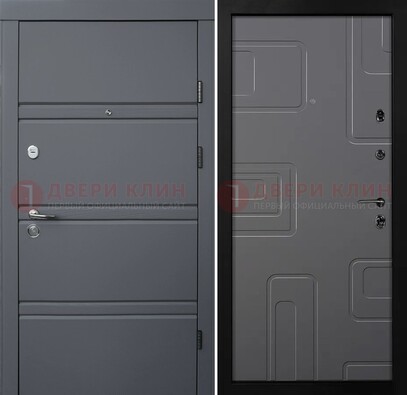 Серая металлическая дверь с МДФ в квартиру ДМ-485 в Самаре
