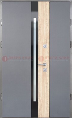 Полуторная металлическая дверь с МДФ ДМ-503 в Самаре