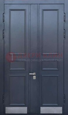 Черная двухстворчатая дверь для улицы с МДФ ДМ-535 в Самаре