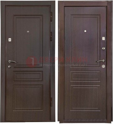 Антивандальная коричневая железная дверь с МДФ ДМ-61 в Самаре