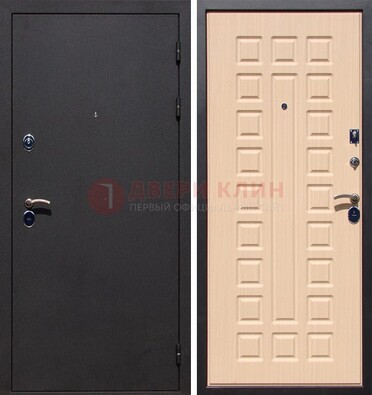 Черная стальная дверь с порошковым окрасом МДФ внутри ДП-102 в Самаре