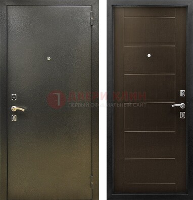 Темная металлическая дверь с порошковым напылением ДП-105 в Самаре