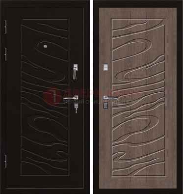 Темная железная дверь с порошковым окрасом ДП-127 в Самаре