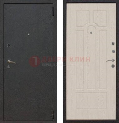 Серая входная дверь с порошковым покрытием МДФ внутри ДП-129 в Самаре