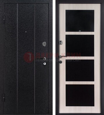 Черная металлическая дверь с порошковым напылением ДП-176 в Самаре