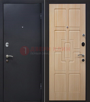 Черная железная дверь с порошковым покрытием ДП-187 в Самаре