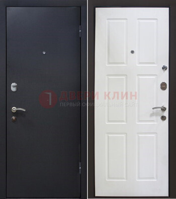 Черная металлическая дверь с порошковым покрытием ДП-193 в Самаре