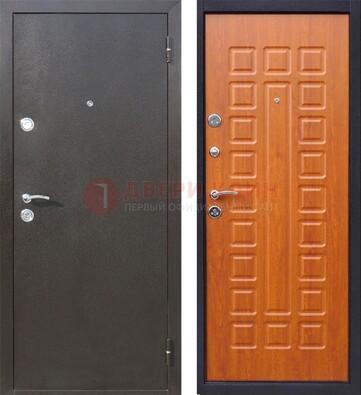 Коричневая стальная дверь с порошковым напылением ДП-202 в Самаре