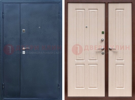 Двустворчатая стальная дверь с порошковым напылением и МДФ ДП-239 в Самаре