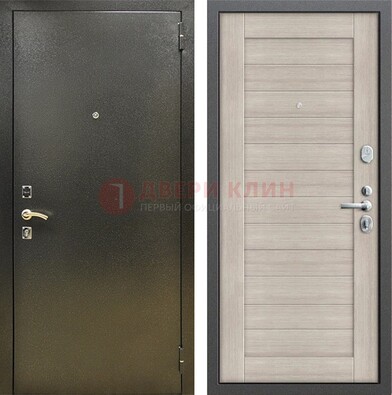 Стальная темно-серая дверь с порошковой отделкой и МДФ панелью ДП-278 в Самаре