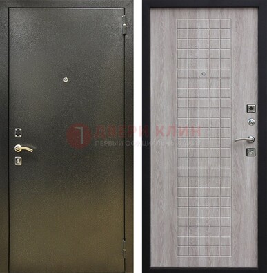 Железная темная дверь с порошковым покрытием и филенчатой МДФ ДП-297 в Самаре