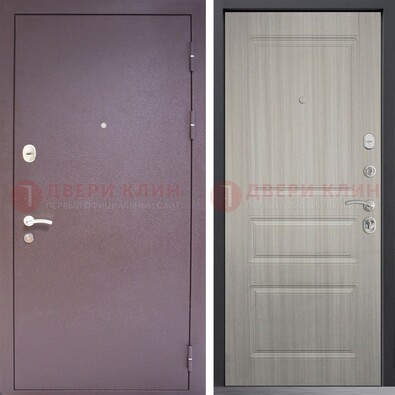 Темная стальная дверь с порошковым окрасом и МДФ ДП-310 в Самаре