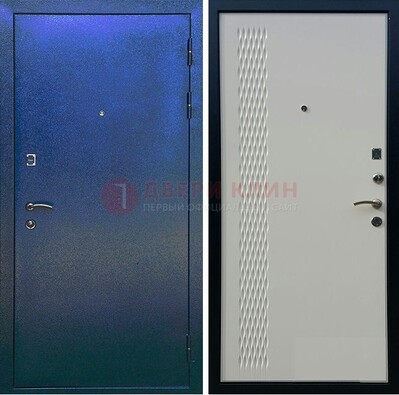 Синяя железная дверь с порошковым напылением ДП-49 в Самаре