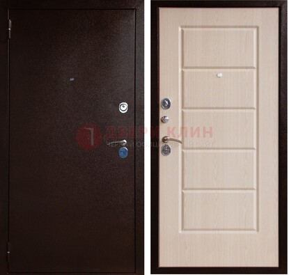 Коричневая металлическая дверь с порошковым окрасом ДП-92 в Самаре