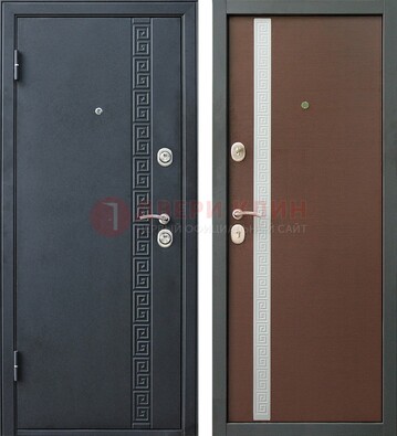 Черная стальная дверь с порошковым напылением ДП-9 в Самаре
