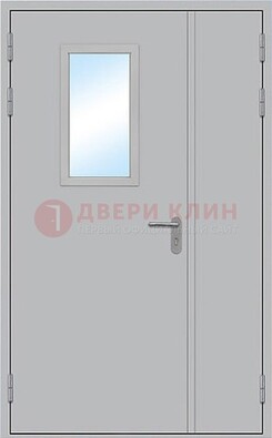 Белая входная техническая дверь со стеклянной вставкой ДПП-10 в Самаре