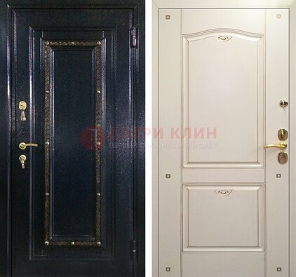 Парадная дверь с золотистым декором ДПР-3 в квартиру в Самаре