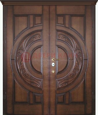 Утепленная коричневая стальная парадная дверь ДПР-51 в Самаре