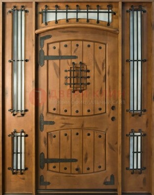 Парадная дверь с коваными элементами ДПР-68 в коттедж в Самаре