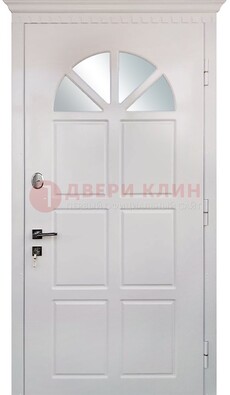 Светлая железная дверь со стеклом ДС-29 в Самаре