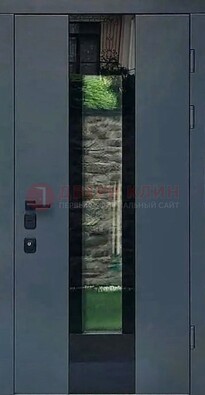 Современная дверь со стеклом для коттеджа ДС-40 в Самаре