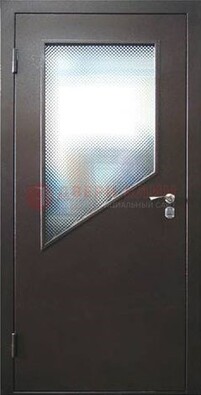 Стальная дверь со стеклом ДС-5 в кирпичный коттедж в Самаре