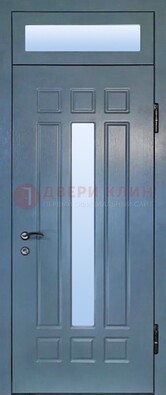 Серая металлическая дверь со стеклом ДС-70 в Самаре
